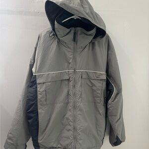 Men's Hooded Gray and Black Performance Jacket